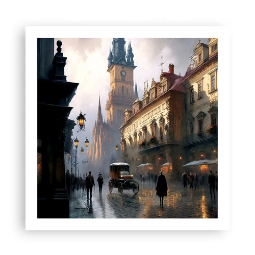 Pôster - O encanto de uma noite em Praga - 60x60 cm