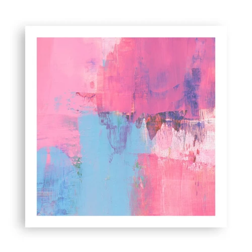 Pôster - Rosa, azul e uma pitada de luz - 60x60 cm