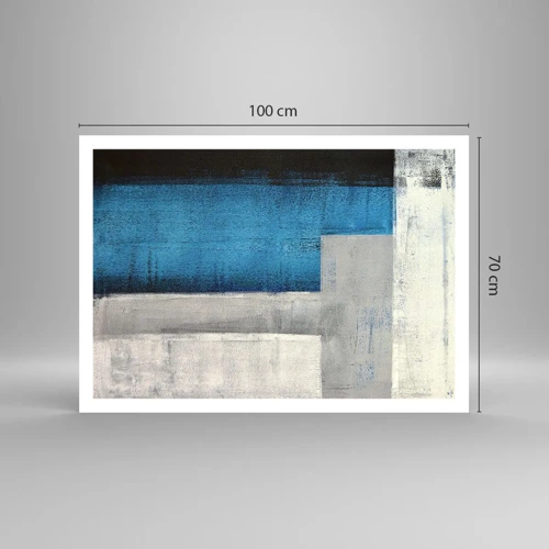 Pôster - Uma composição poética de cinza e azul - 100x70 cm