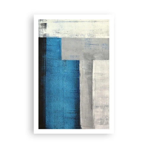 Pôster - Uma composição poética de cinza e azul - 61x91 cm