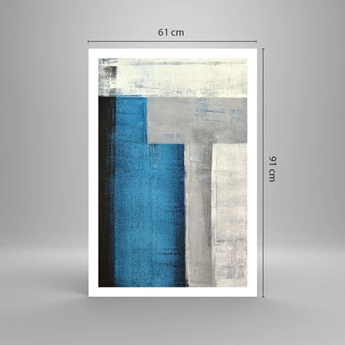 Pôster - Uma composição poética de cinza e azul - 61x91 cm