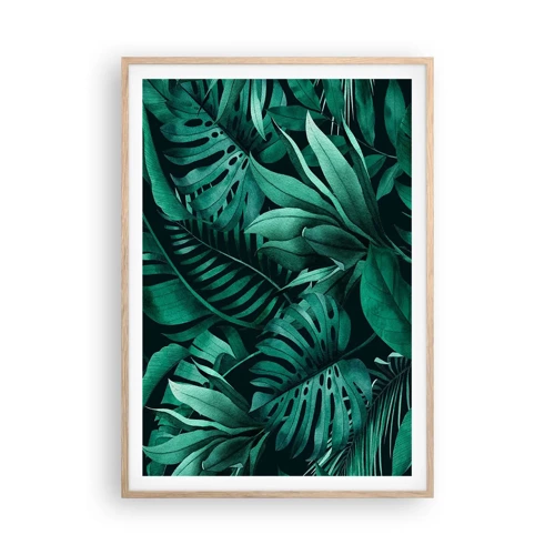 Pôster com moldura de carvalho claro - A profundidade da vegetação tropical - 70x100 cm