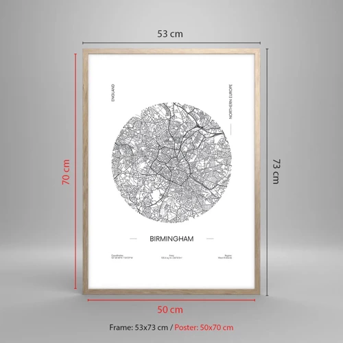Pôster com moldura de carvalho claro - Anatomia de Birmingham - 50x70 cm