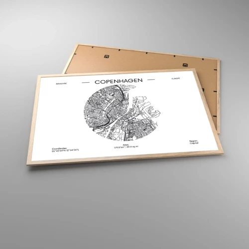 Pôster com moldura de carvalho claro - Anatomia de Copenhague - 91x61 cm
