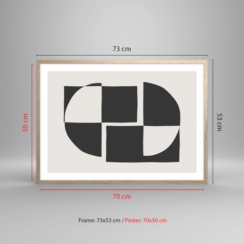 Pôster com moldura de carvalho claro - Antítese – síntese - 70x50 cm