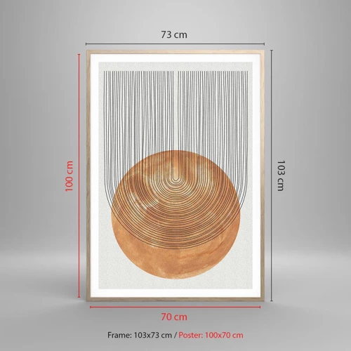 Pôster com moldura de carvalho claro - Composição solar - 70x100 cm