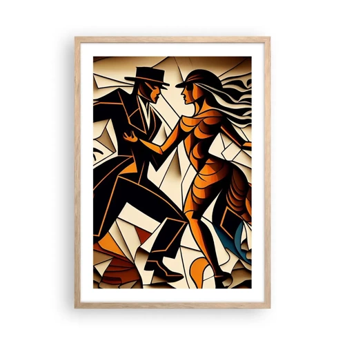 Pôster com moldura de carvalho claro - Dança de paixão e paixão - 50x70 cm