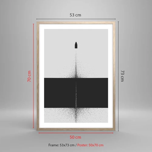 Pôster com moldura de carvalho claro - Direto para o destino - 50x70 cm