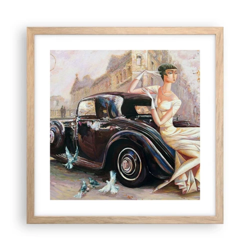 Pôster com moldura de carvalho claro - Elegância retro - 40x40 cm