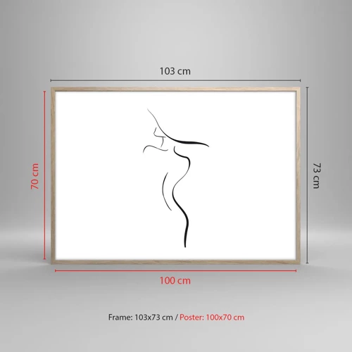 Pôster com moldura de carvalho claro - Elusiva como uma onda - 100x70 cm