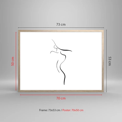 Pôster com moldura de carvalho claro - Elusiva como uma onda - 70x50 cm
