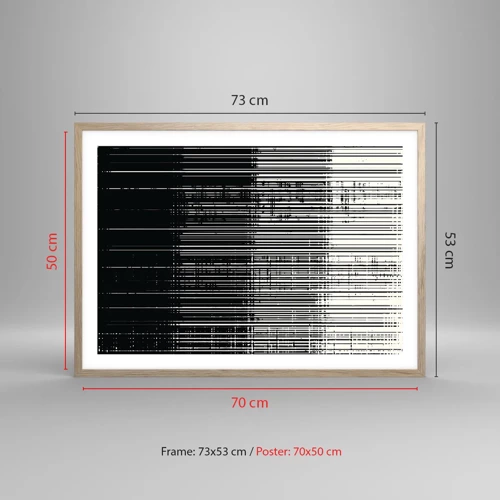 Pôster com moldura de carvalho claro - Ondas e vibrações - 70x50 cm