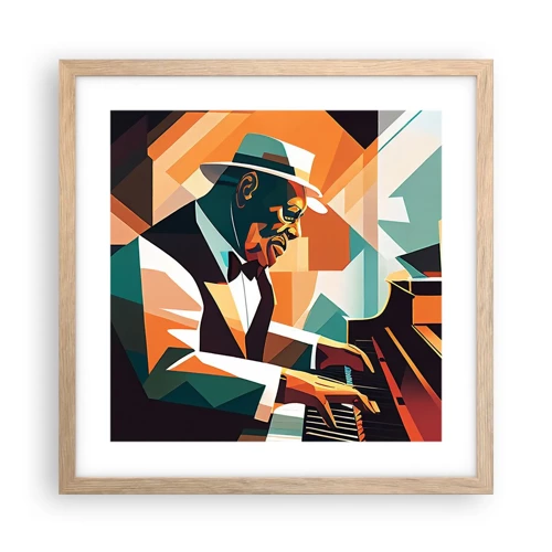 Pôster com moldura de carvalho claro - Todo aquele jazz - 40x40 cm