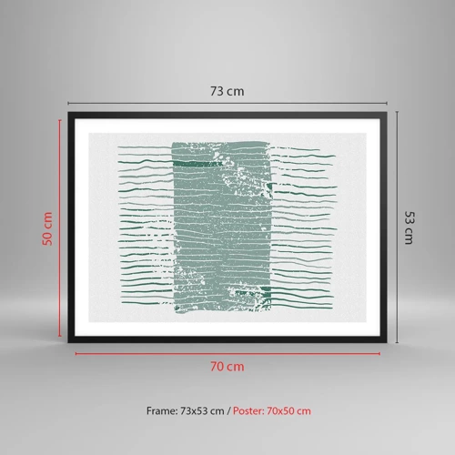 Pôster com moldura preta - Abstração marinha - 70x50 cm