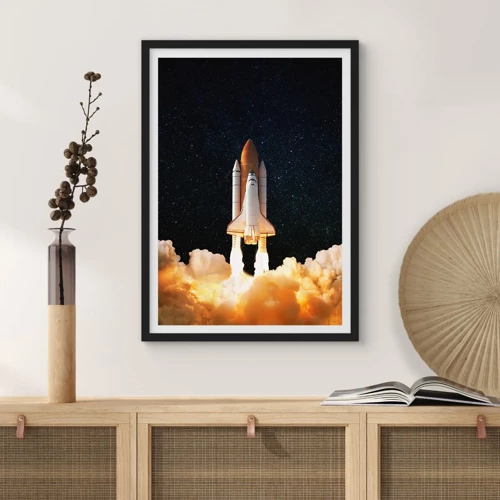 Pôster com moldura preta - Ad astra! - 50x70 cm