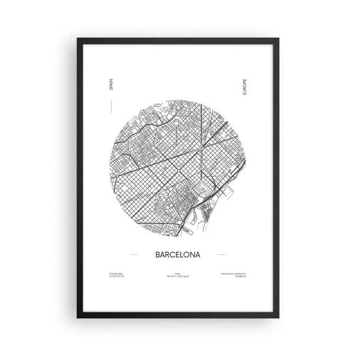 Pôster com moldura preta - Anatomia de Barcelona - 50x70 cm