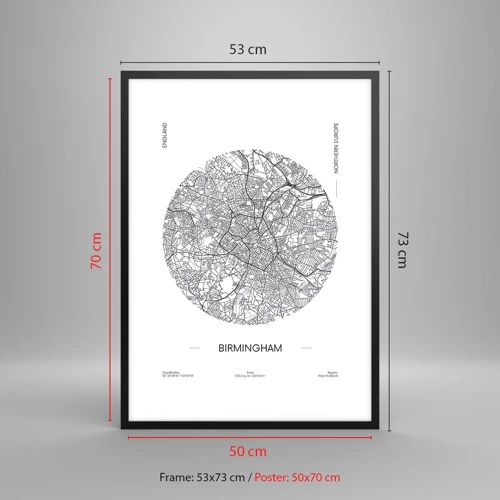 Pôster com moldura preta - Anatomia de Birmingham - 50x70 cm