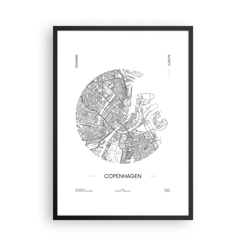 Pôster com moldura preta - Anatomia de Copenhague - 50x70 cm