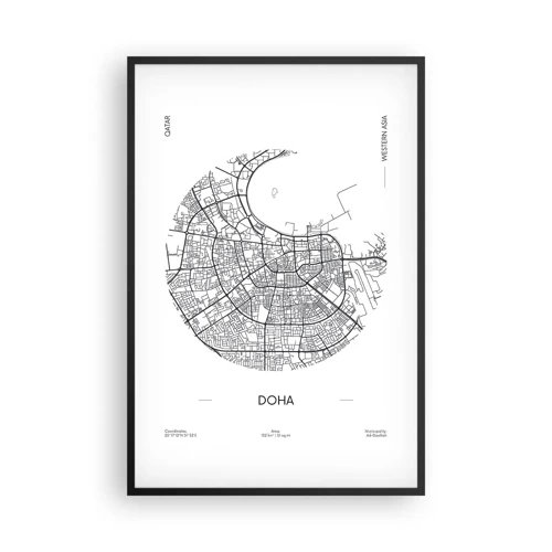 Pôster com moldura preta - Anatomia de Doha - 61x91 cm