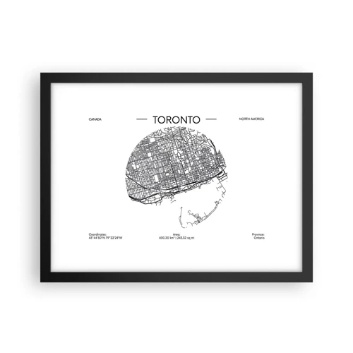 Pôster com moldura preta - Anatomia de Toronto - 40x30 cm