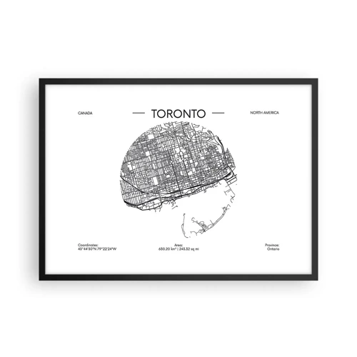 Pôster com moldura preta - Anatomia de Toronto - 70x50 cm