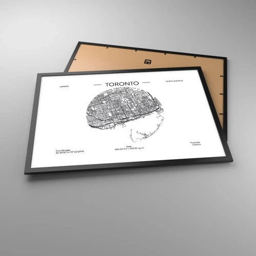 Pôster com moldura preta - Anatomia de Toronto - 70x50 cm