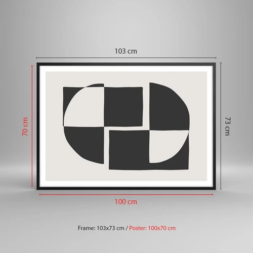 Pôster com moldura preta - Antítese – síntese - 100x70 cm