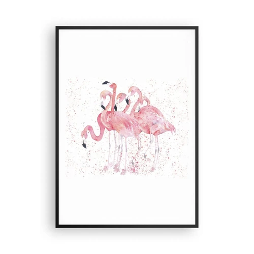 Pôster com moldura preta - Conjunto cor-de-rosa - 70x100 cm