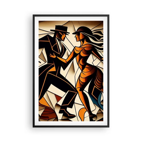 Pôster com moldura preta - Dança de paixão e paixão - 61x91 cm