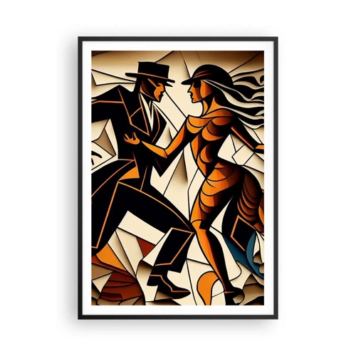 Pôster com moldura preta - Dança de paixão e paixão - 70x100 cm