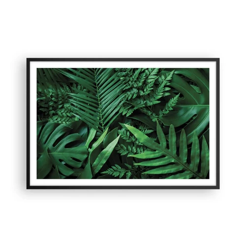 Pôster com moldura preta - Envolto em verde - 91x61 cm