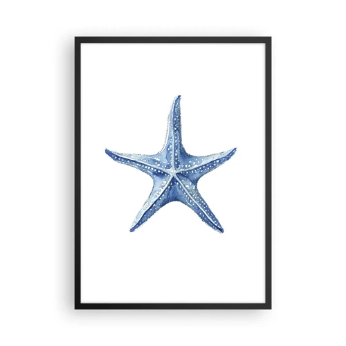 Pôster com moldura preta - Estrela do mar - 50x70 cm