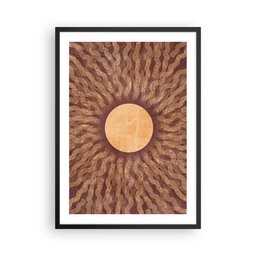 Pôster com moldura preta - Ícone do sol - 50x70 cm