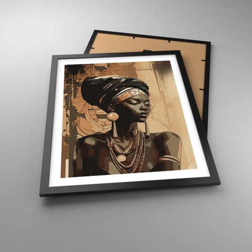 Pôster com moldura preta - Majestade africana - 40x50 cm