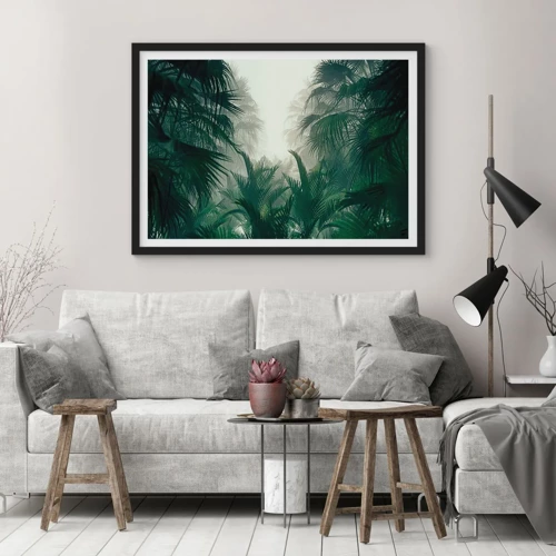 Pôster com moldura preta - Mistério tropical - 70x50 cm