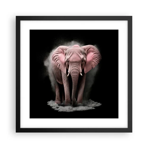 Pôster com moldura preta - Não pense em um elefante rosa! - 40x40 cm