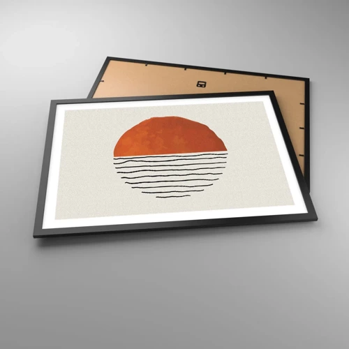 Pôster com moldura preta - No clima japonês - 70x50 cm