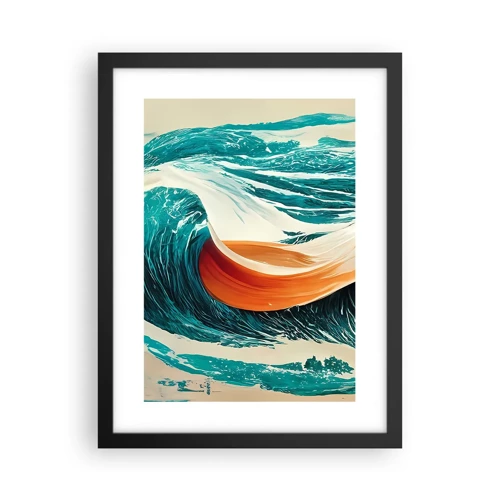 Pôster com moldura preta - O sonho de um surfista - 30x40 cm