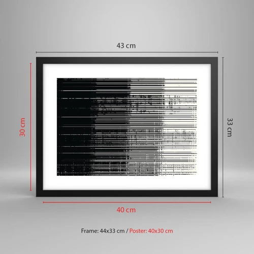 Pôster com moldura preta - Ondas e vibrações - 40x30 cm