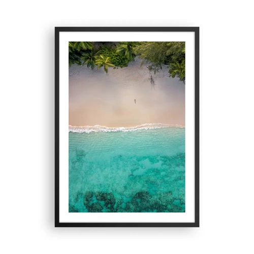 Pôster com moldura preta - Praia do paraíso - 50x70 cm