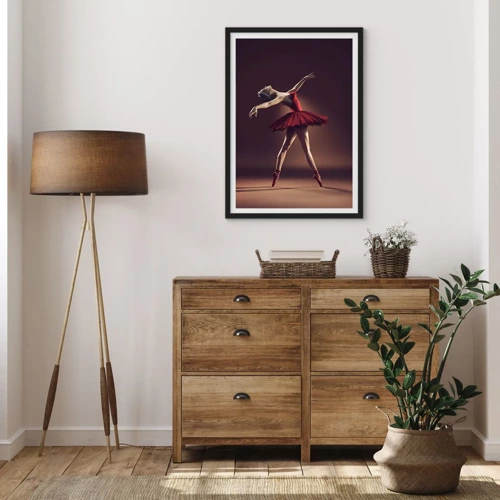 Pôster com moldura preta - Prima ballerina - 50x70 cm