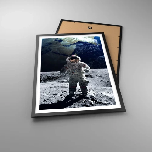 Pôster com moldura preta - Saudações da Lua - 50x70 cm