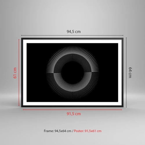 Pôster com moldura preta - Sol preto - 91x61 cm