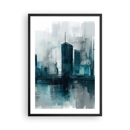 Pôster com moldura preta - Uma cidade da cor da chuva - 50x70 cm