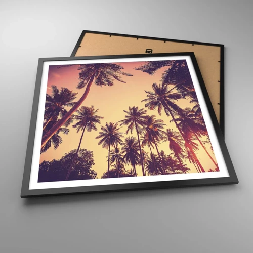 Pôster com moldura preta - Variação tropical - 60x60 cm