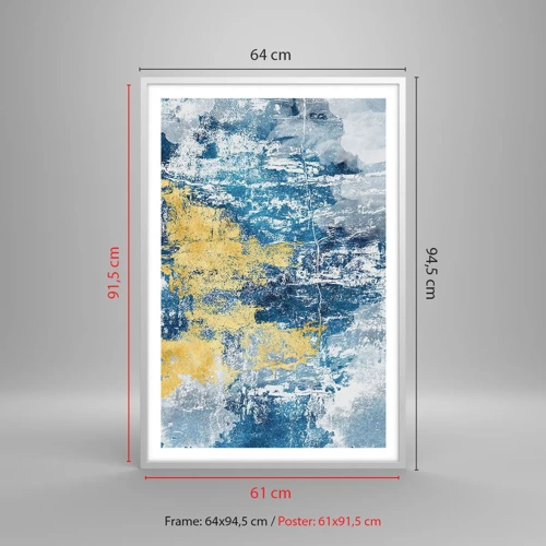 Pôster em moldura branca - Abstração cheia de clima - 61x91 cm