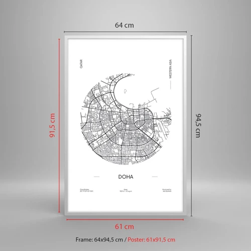 Pôster em moldura branca - Anatomia de Doha - 61x91 cm