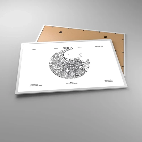 Pôster em moldura branca - Anatomia de Doha - 91x61 cm