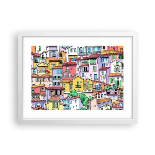 Pôster em moldura branca - Cidade divertida - 40x30 cm