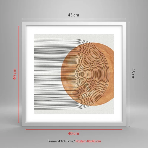 Pôster em moldura branca - Composição solar - 40x40 cm